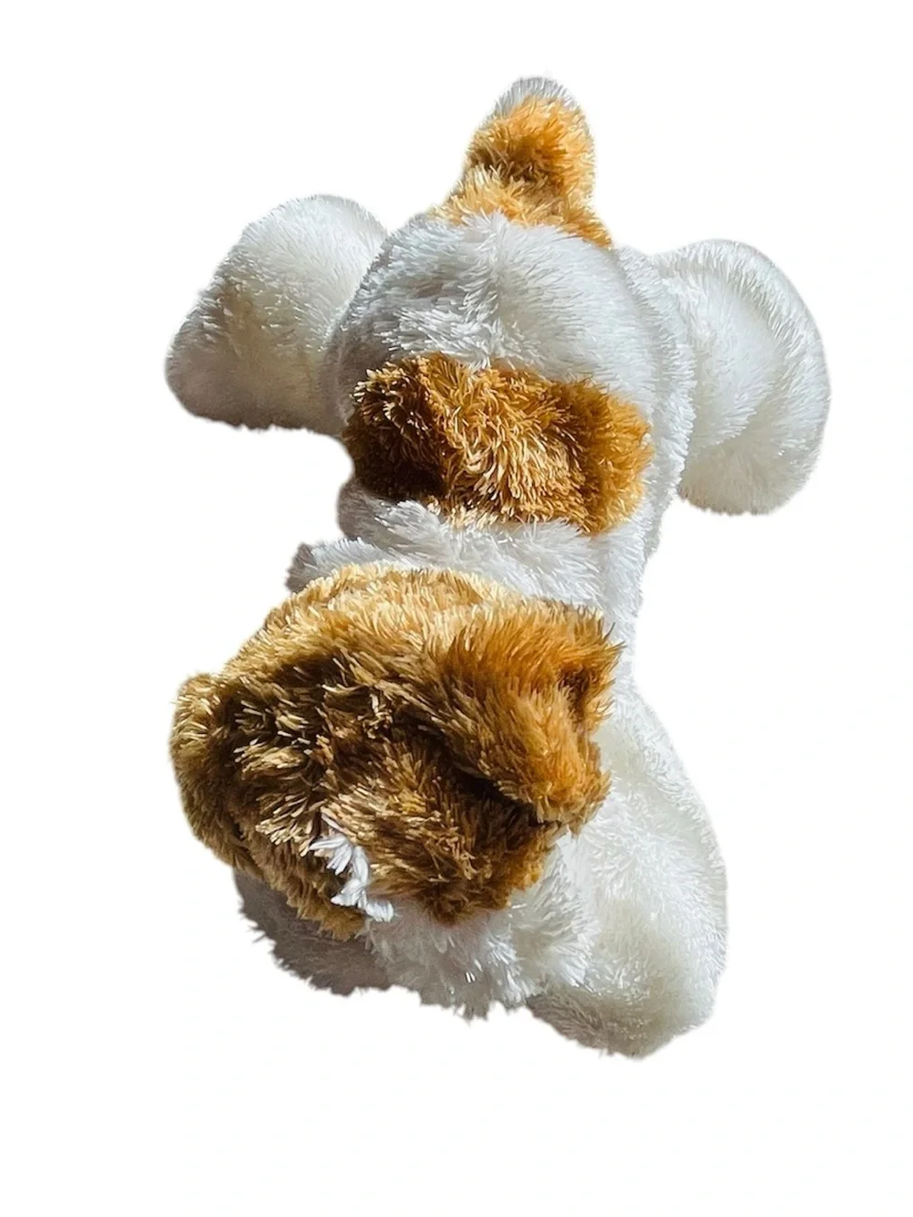 Plush Puppy Dog Stuffed Animal White & Brown Soft Toy 8”